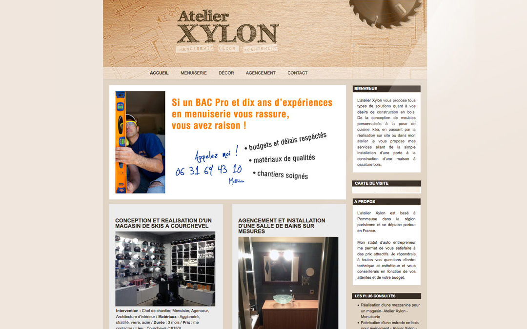 Site internet artisan Menuisier